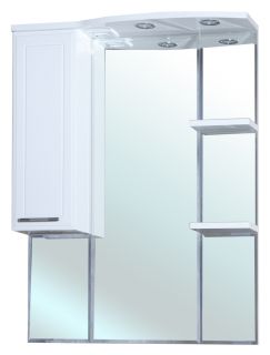 Зеркало-шкаф с подсветкой Bellezza Коралл 85см левый белый 00000001082